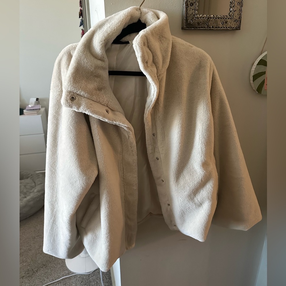 Women's Cream Fur Jacket